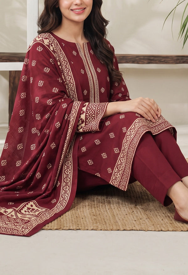 Jhalak Linen Unstitch 3 Pcs Winter D-14149