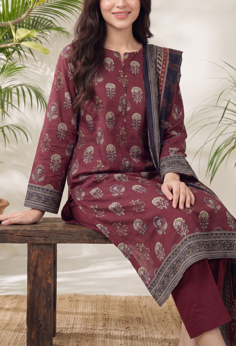 Jhalak Linen Unstitch 3 Pcs Winter D-14074