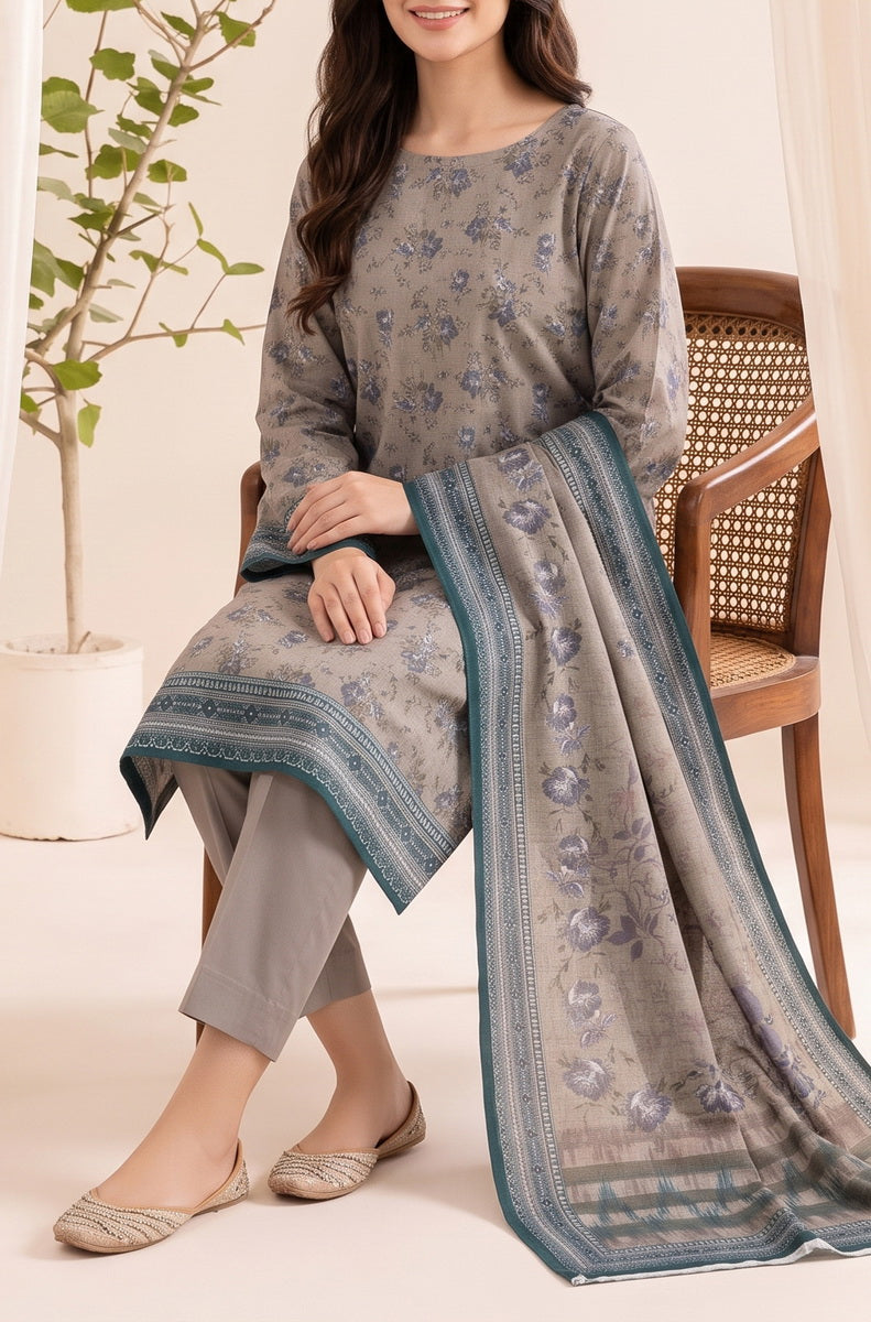 Jhalak Linen Unstitch 3 Pcs Winter D-14146