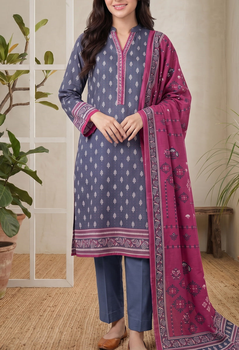 Jhalak Linen Unstitch 3 Pcs Winter D-14150