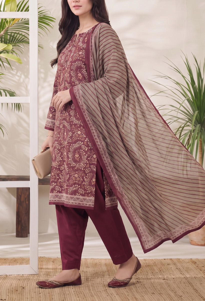 Jhalak Linen Unstitch 3 Pcs Winter D-14065