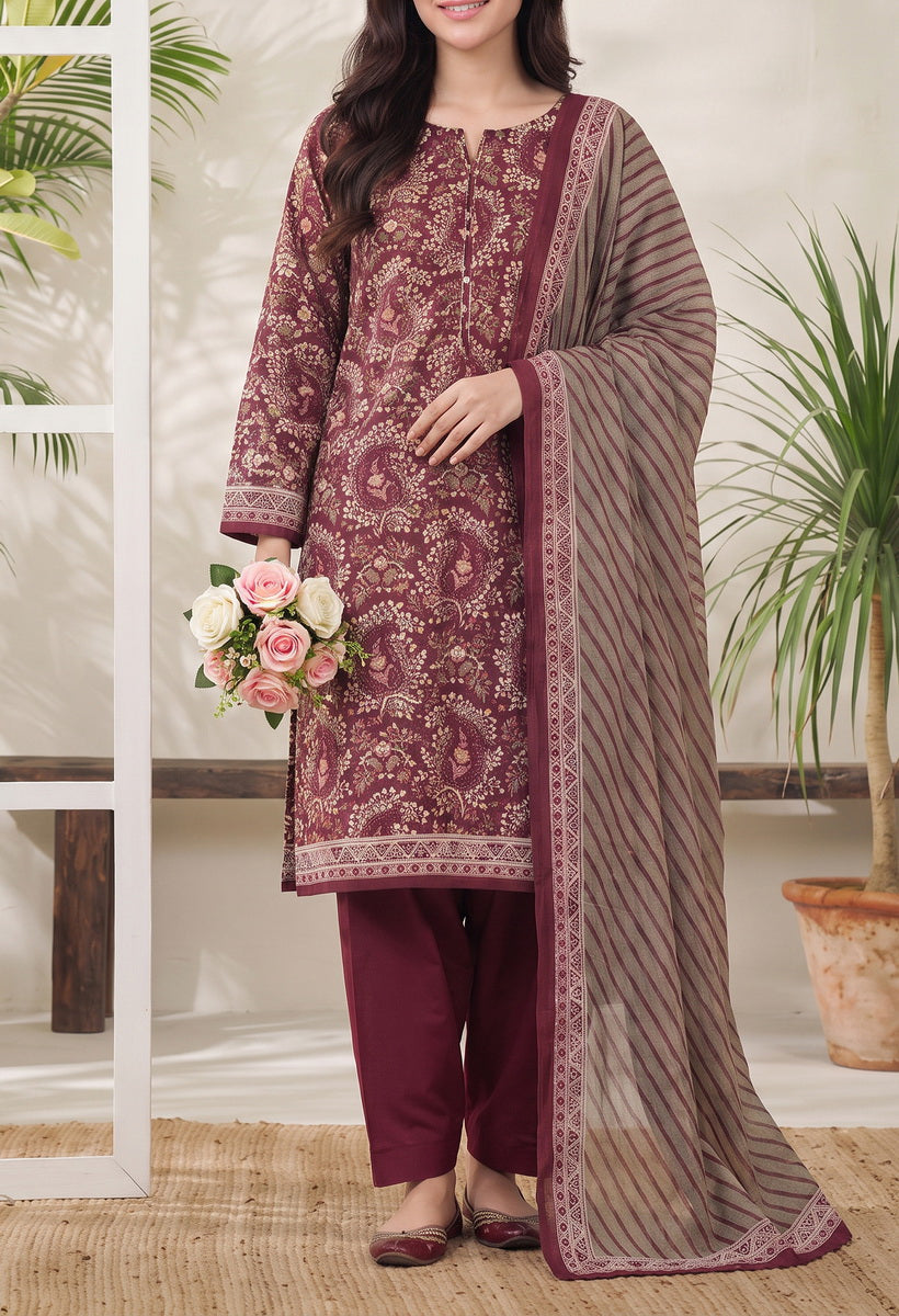 Jhalak Linen Unstitch 3 Pcs Winter D-14065