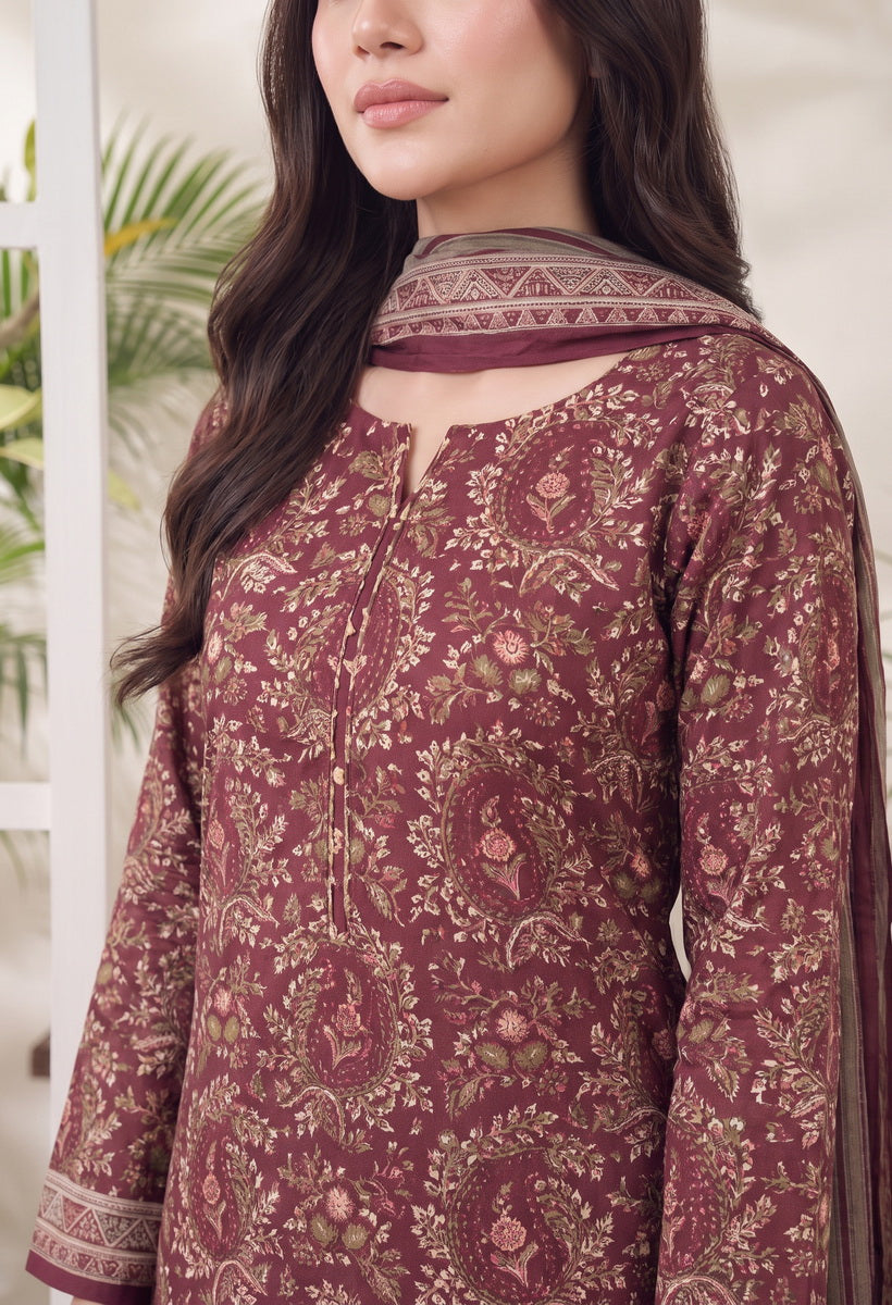 Jhalak Linen Unstitch 3 Pcs Winter D-14065