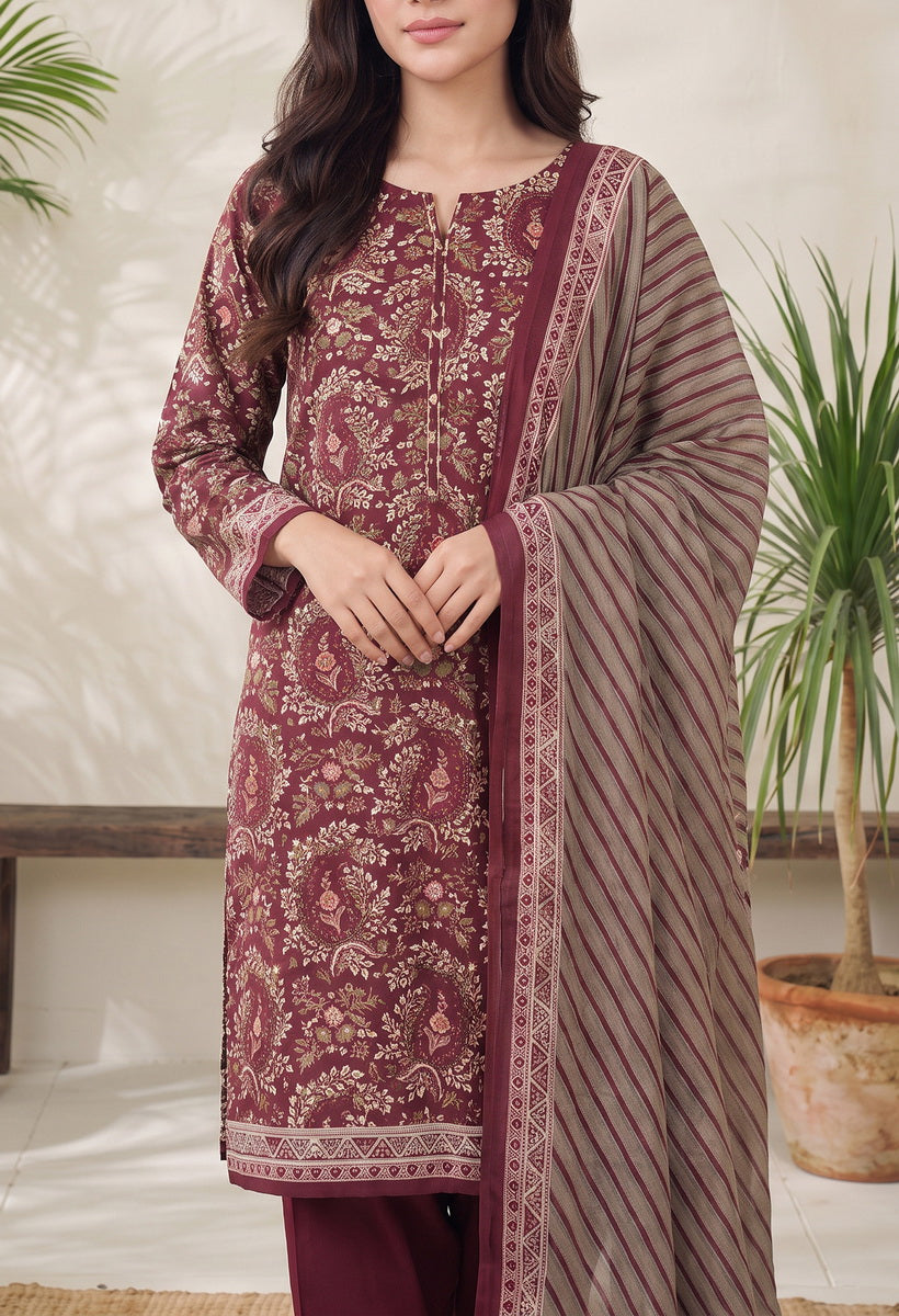 Jhalak Linen Unstitch 3 Pcs Winter D-14065