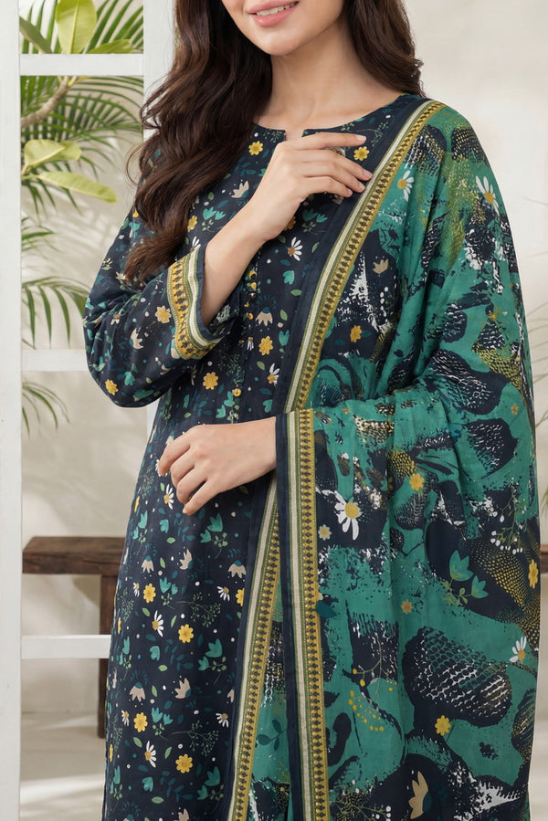 Daman Unstitch 3 Pcs Lawn D-849