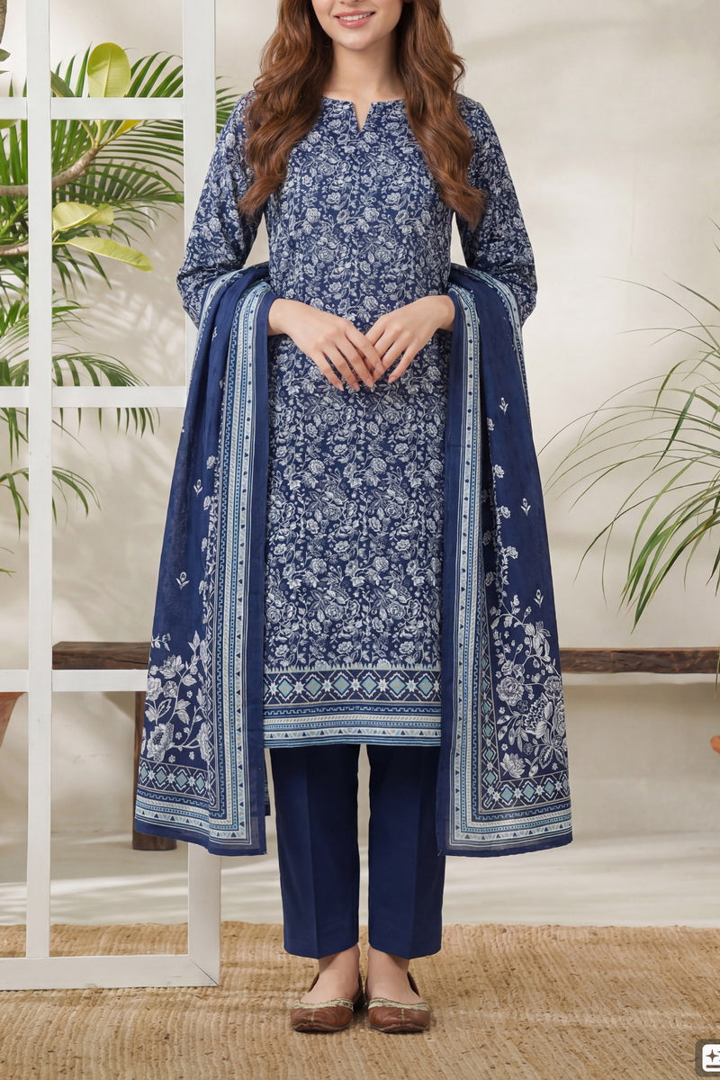 Daman Unstitch 3 Pcs Lawn D-862