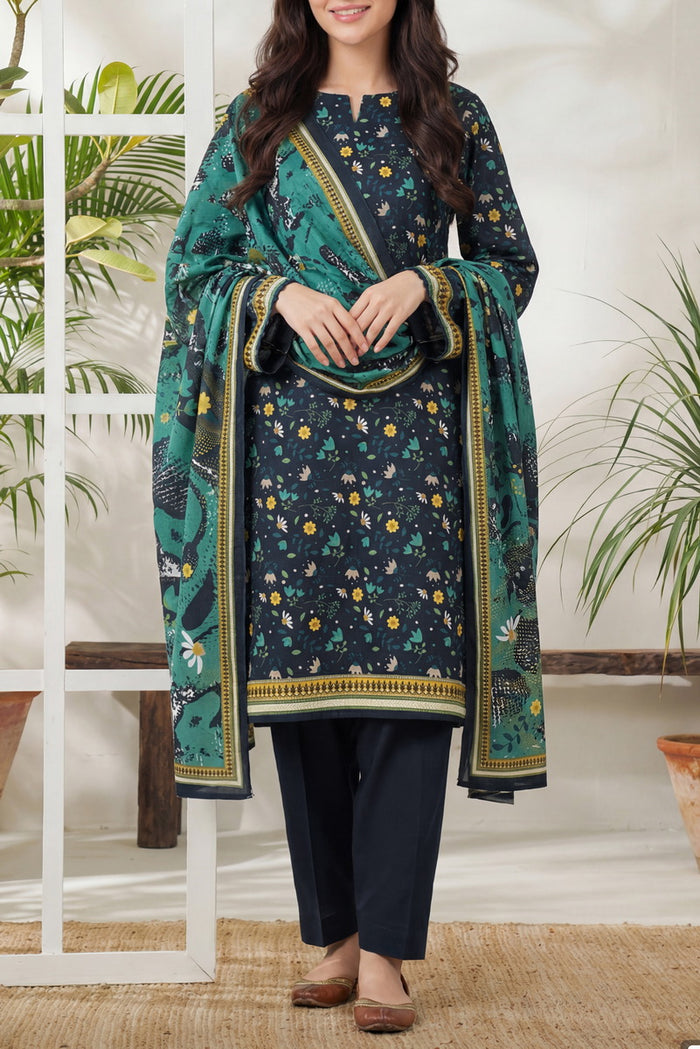 Daman Unstitch 3 Pcs Lawn D-849