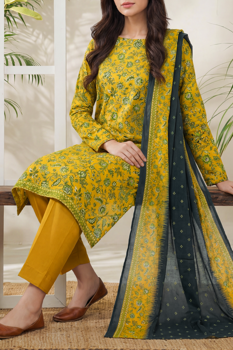Daman Unstitch 3 Pcs Lawn D-884