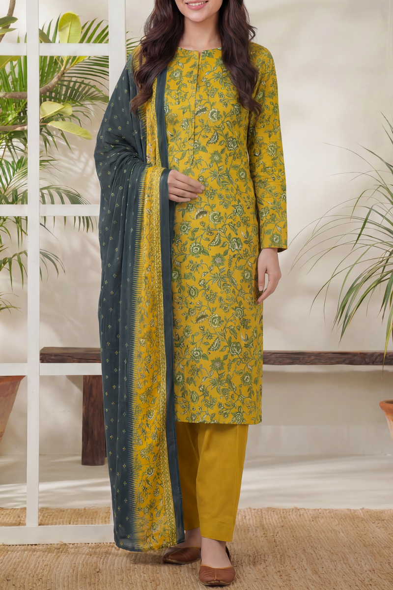 Daman Unstitch 3 Pcs Lawn D-884