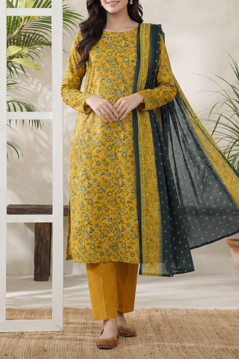 Daman Unstitch 3 Pcs Lawn D-884