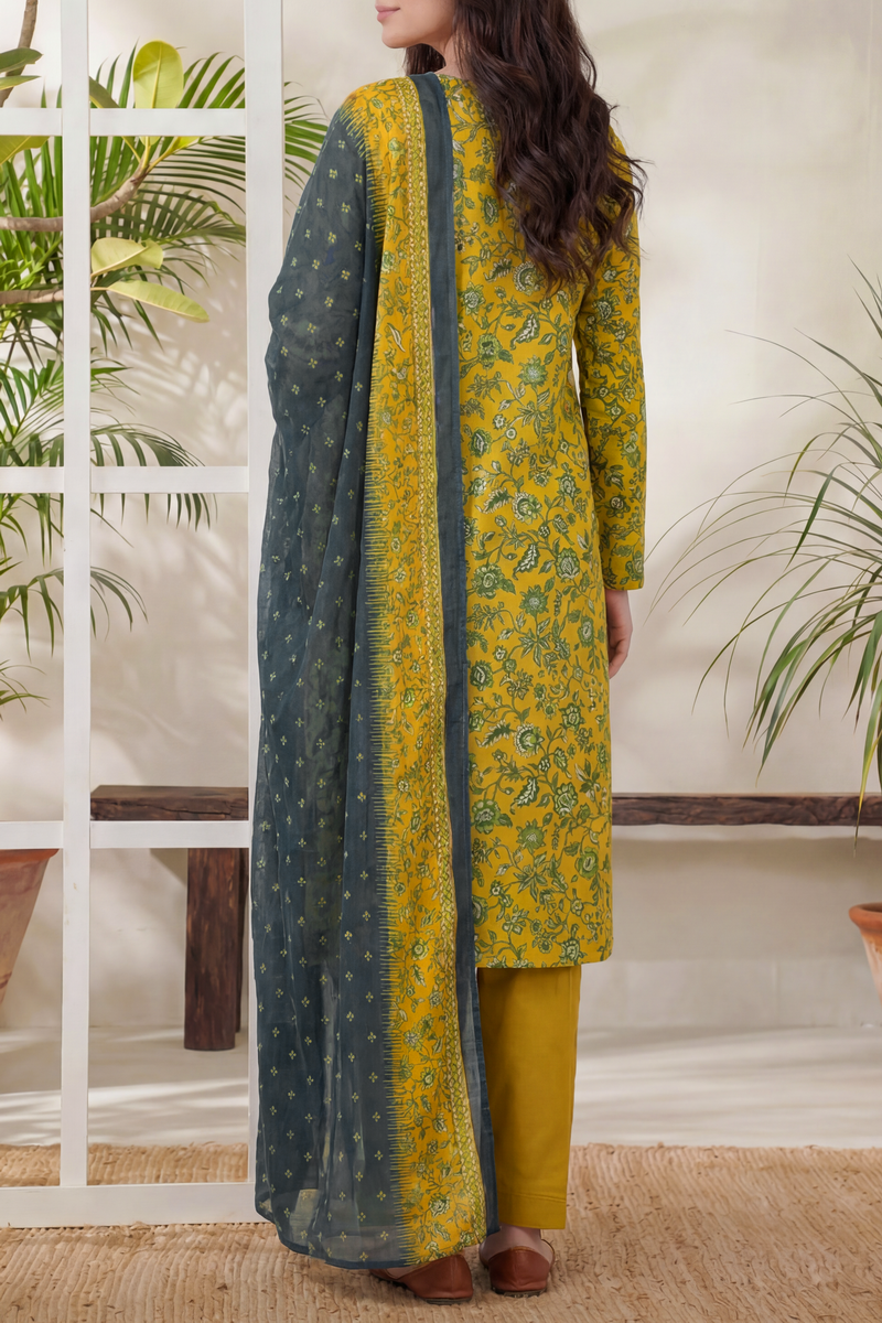 Daman Unstitch 3 Pcs Lawn D-884