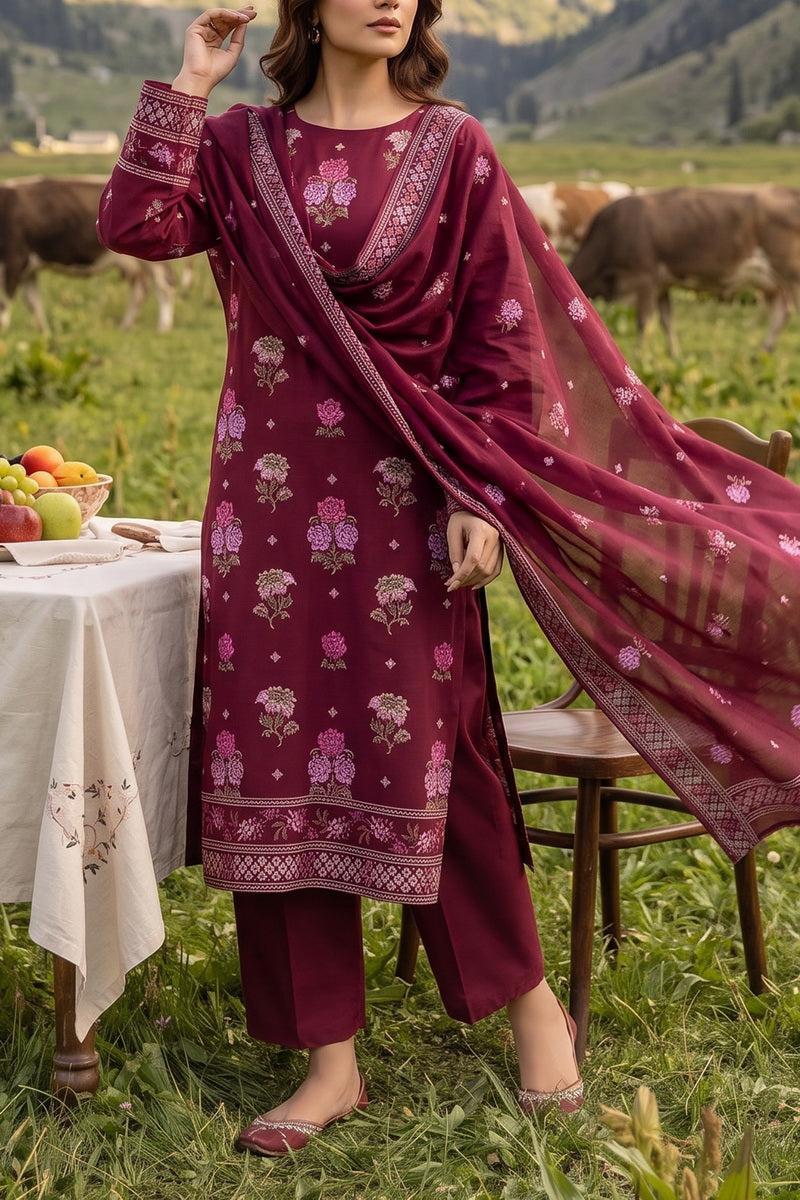 Miraas Unstitch Emb Khaddar D-693