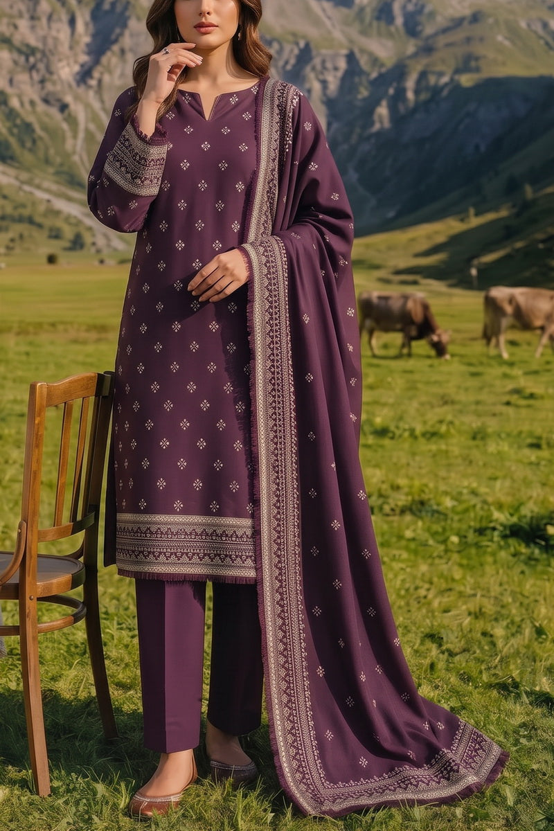Miraas Unstitch Emb Khaddar D-687