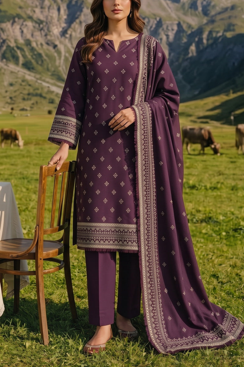 Miraas Unstitch Emb Khaddar D-687