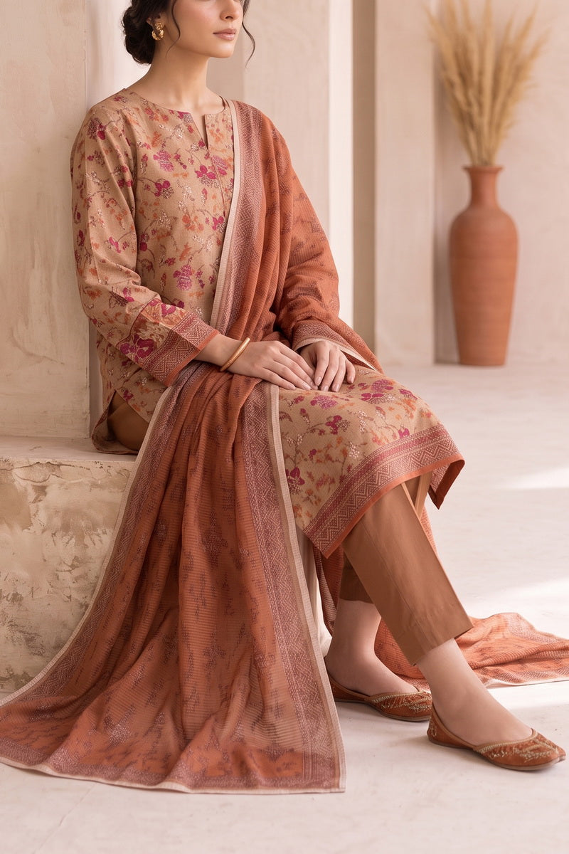 Fiza Mariyam 3 Pcs Unstitch Khaddar D-803