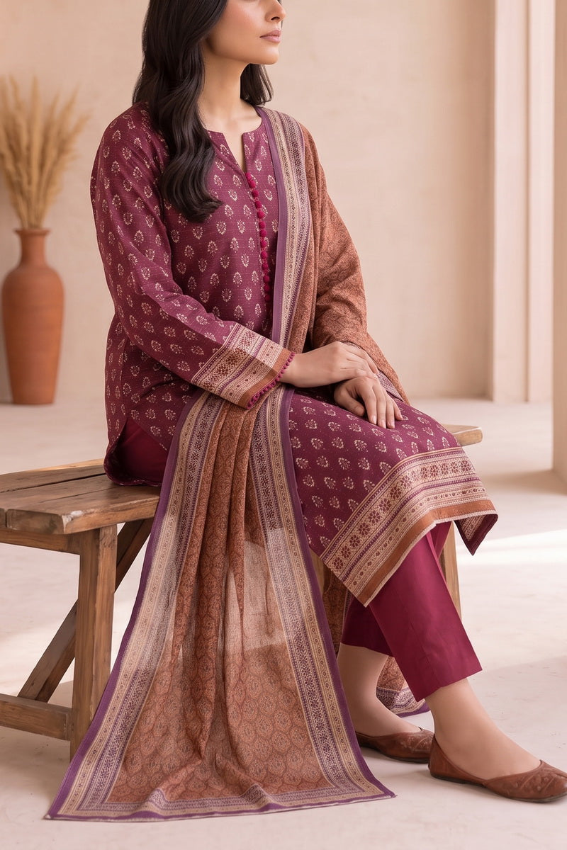Fiza Mariyam 3 Pcs Unstitch Khaddar D-805
