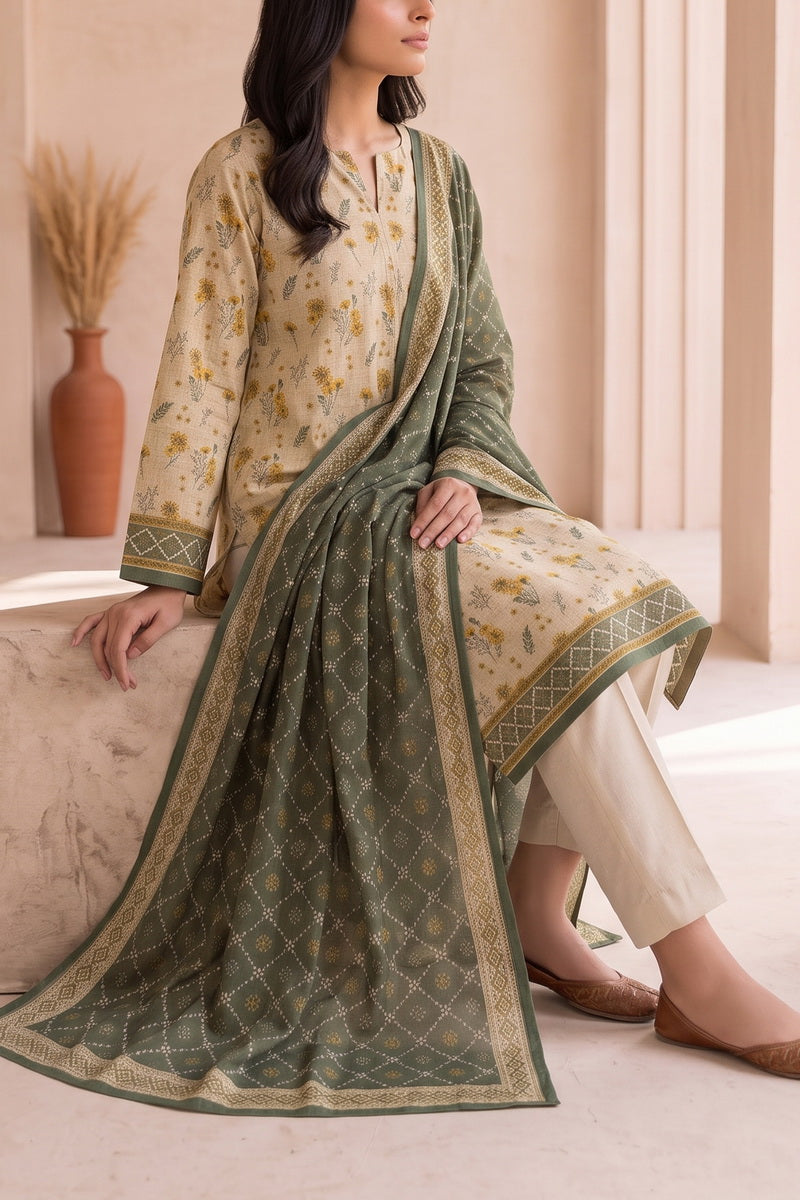 Fiza Mariyam 3 Pcs Unstitch Khaddar D-806