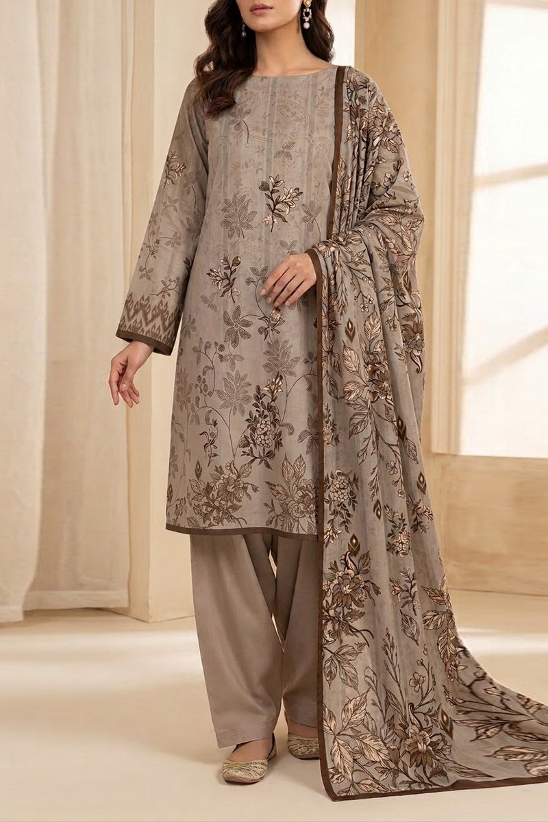 Crown Dhanak Unstitch 3 Pcs Winter D-839