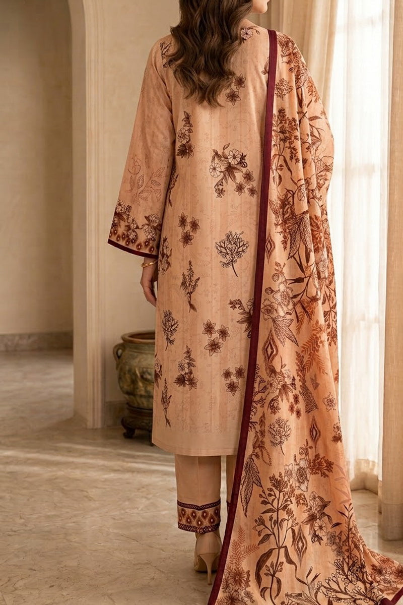 Crown Dhanak Unstitch 3 Pcs Winter D-841