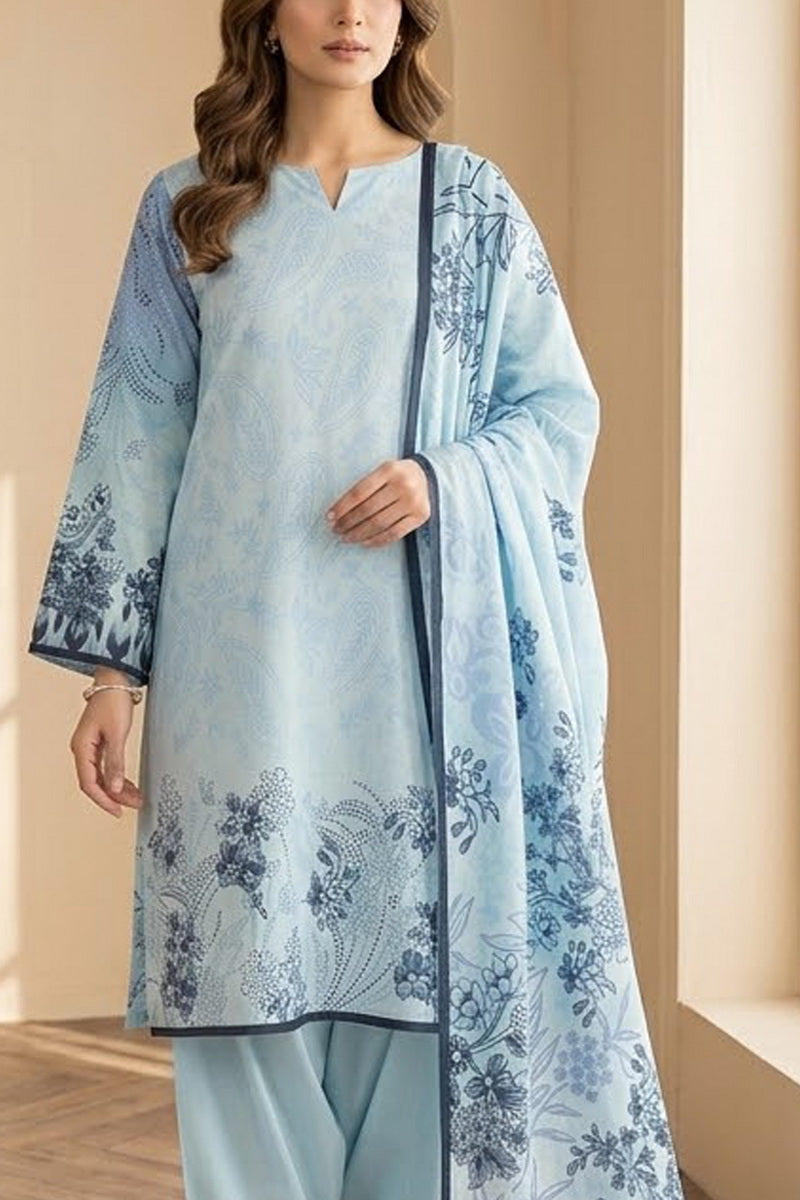 Crown Dhanak Unstitch 3 Pcs Winter D-842