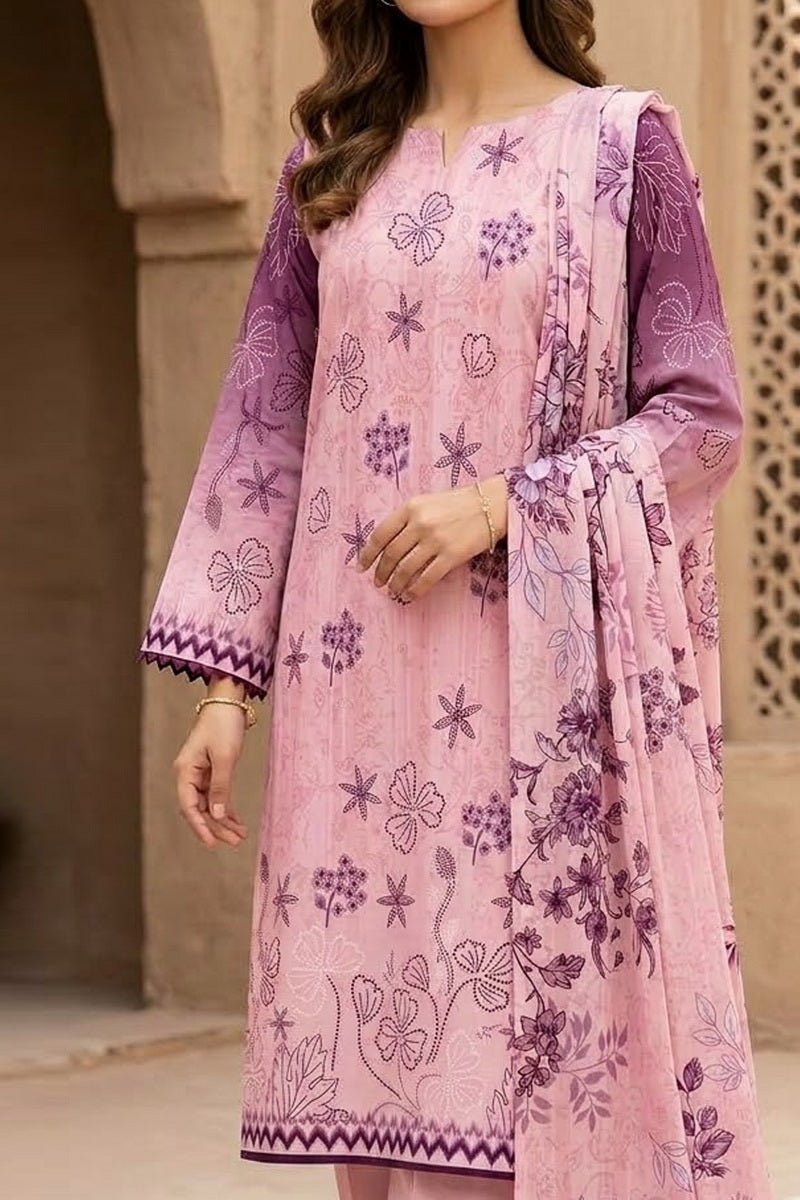 Crown Dhanak Unstitch 3 Pcs Winter D-844