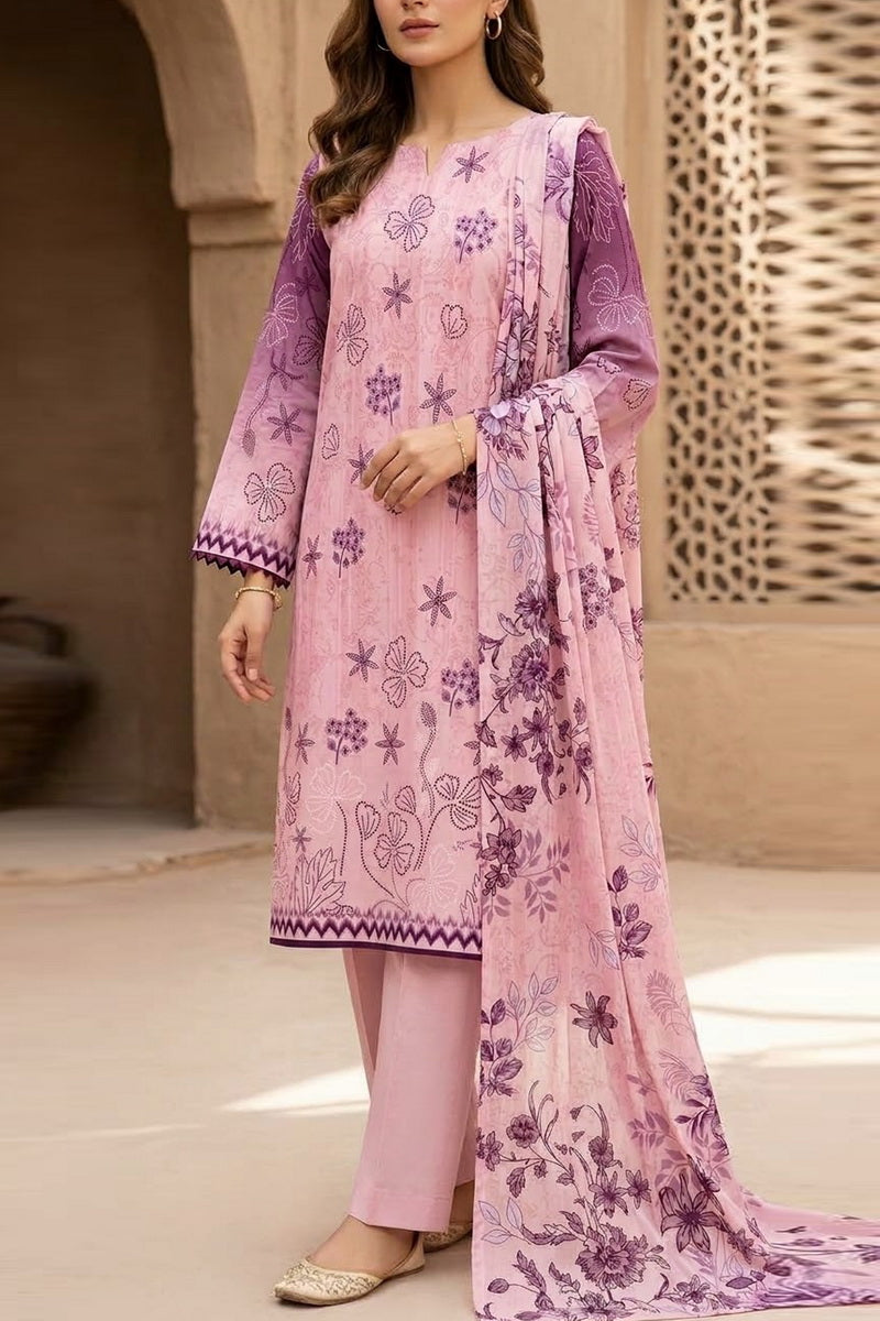 Crown Dhanak Unstitch 3 Pcs Winter D-844
