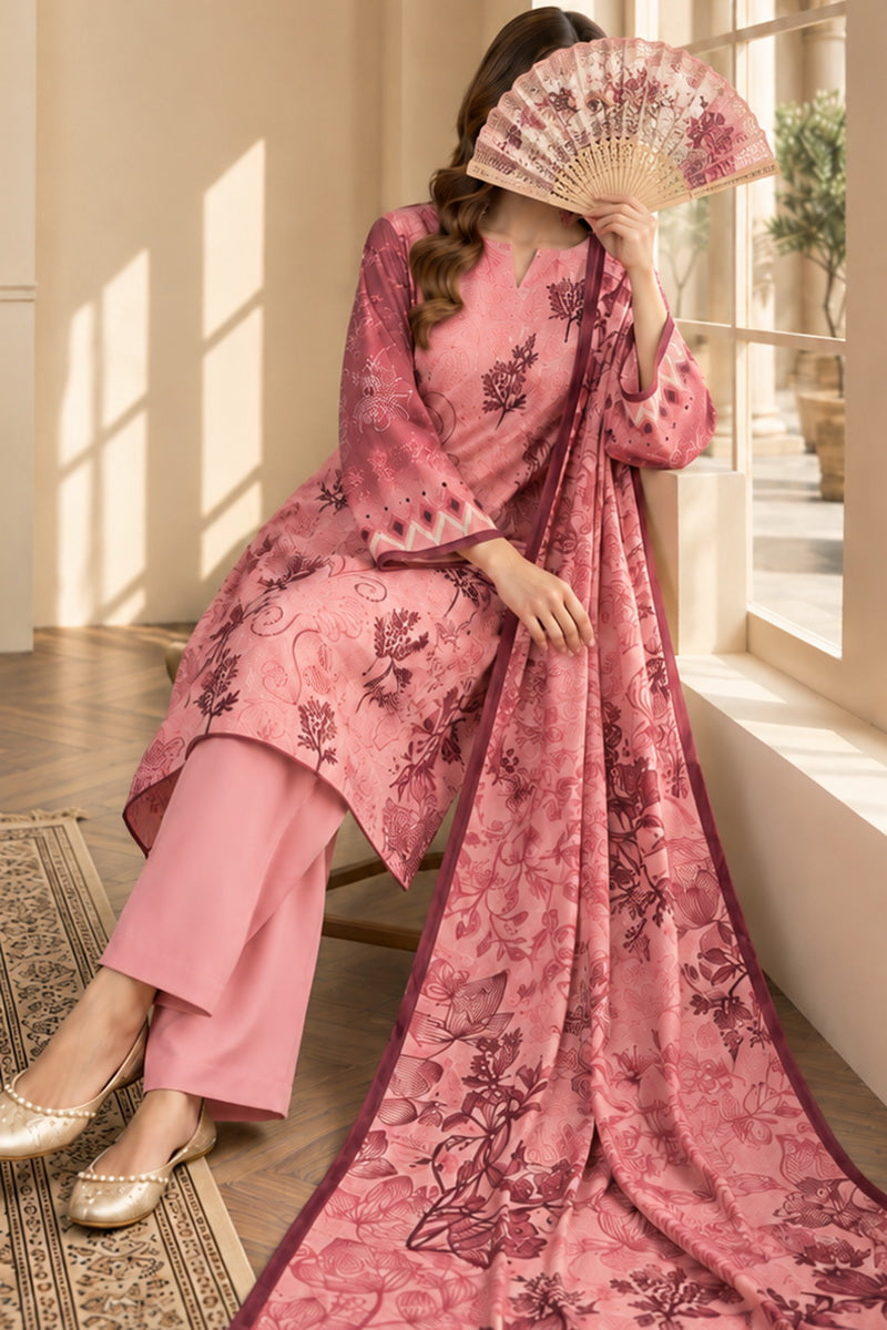 Crown Dhanak Unstitch 3 Pcs Winter D-845