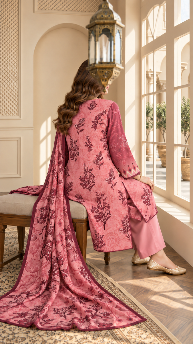 Crown Dhanak Unstitch 3 Pcs Winter D-845