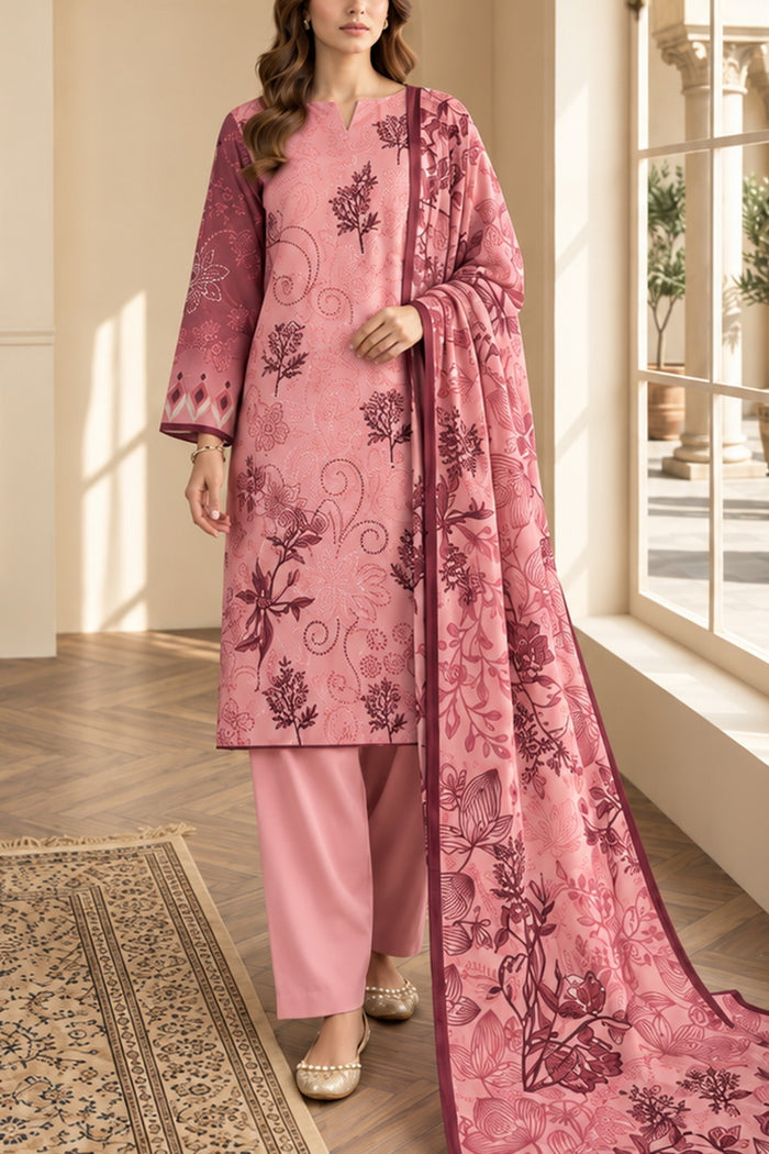 Crown Dhanak Unstitch 3 Pcs Winter D-845