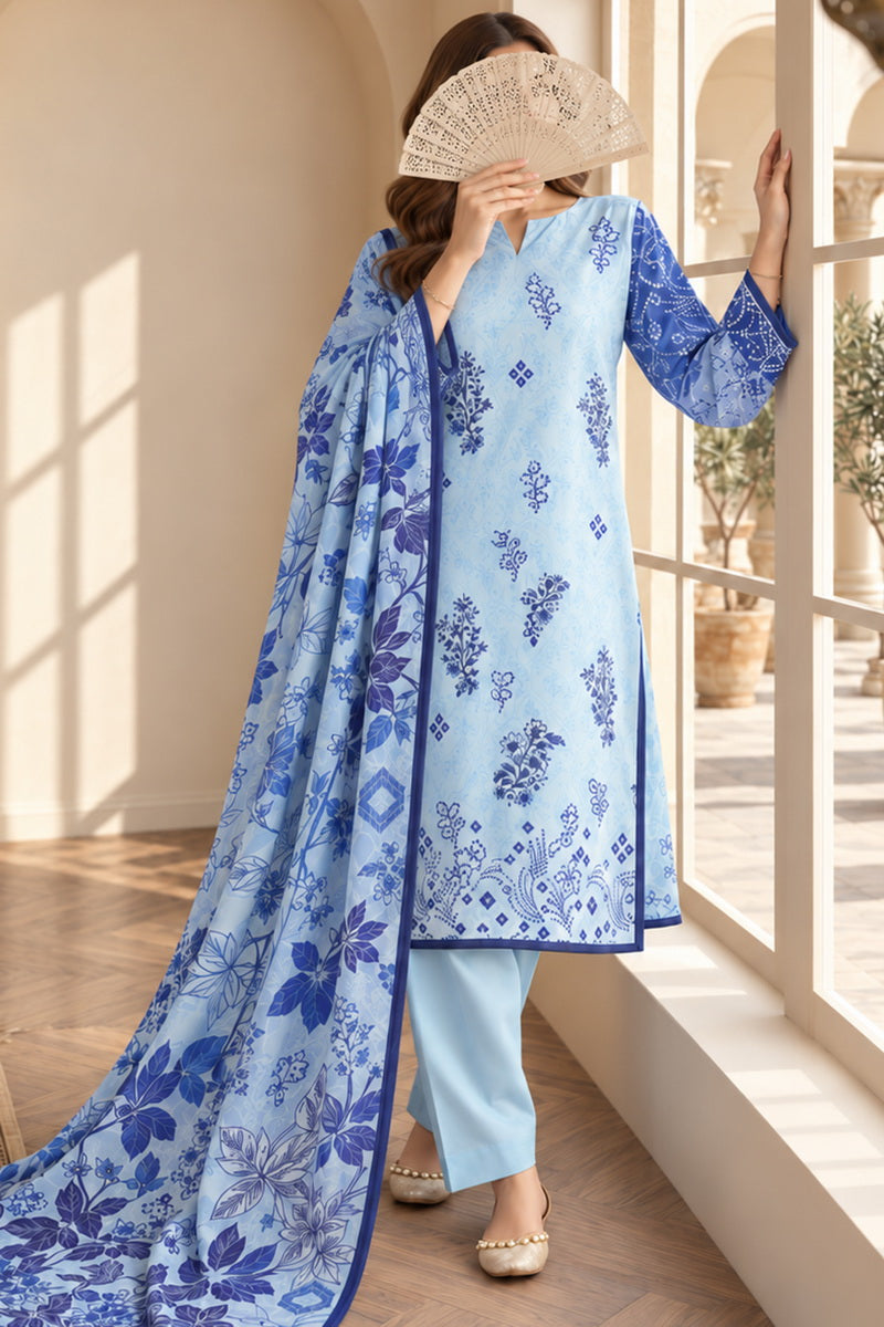 Crown Dhanak Unstitch 3 Pcs Winter D-846
