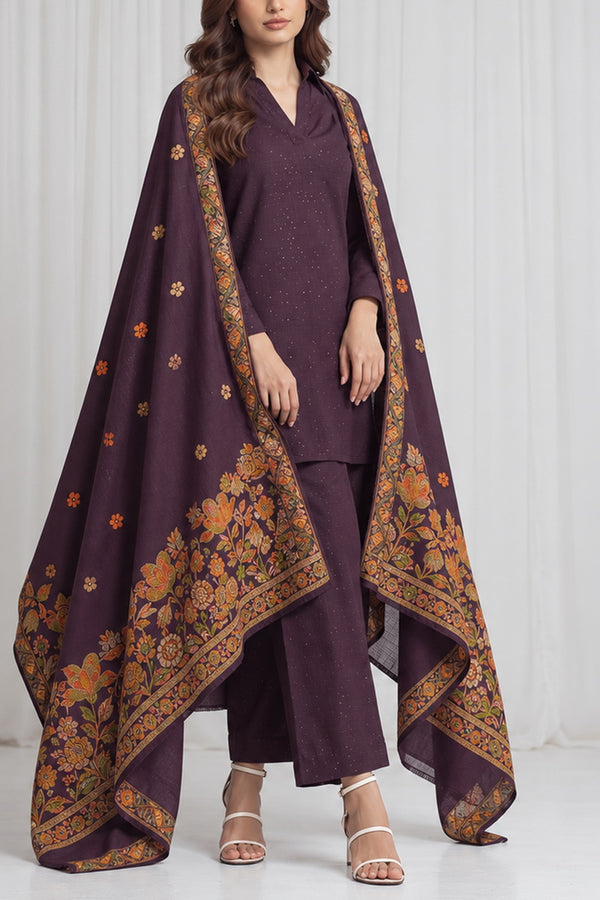 Resham Unstitch Dyed Winter D-858