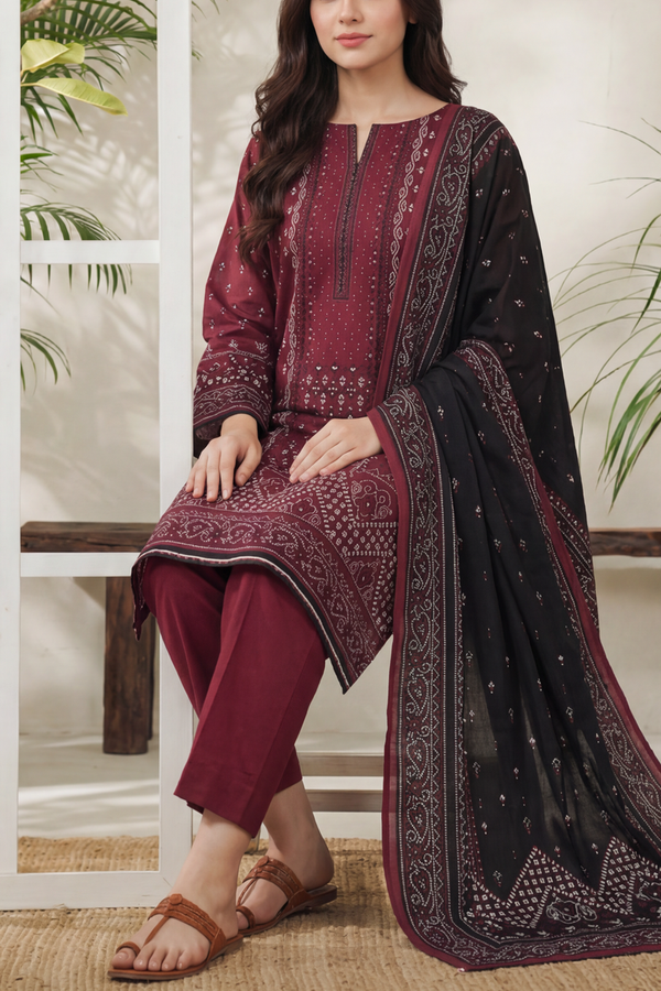 Daman Unstitch 3 Pcs Lawn D-863