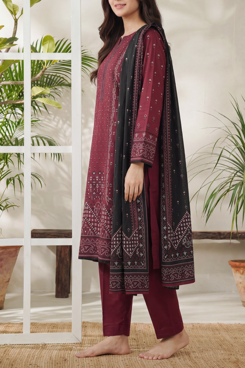 Daman Unstitch 3 Pcs Lawn D-863