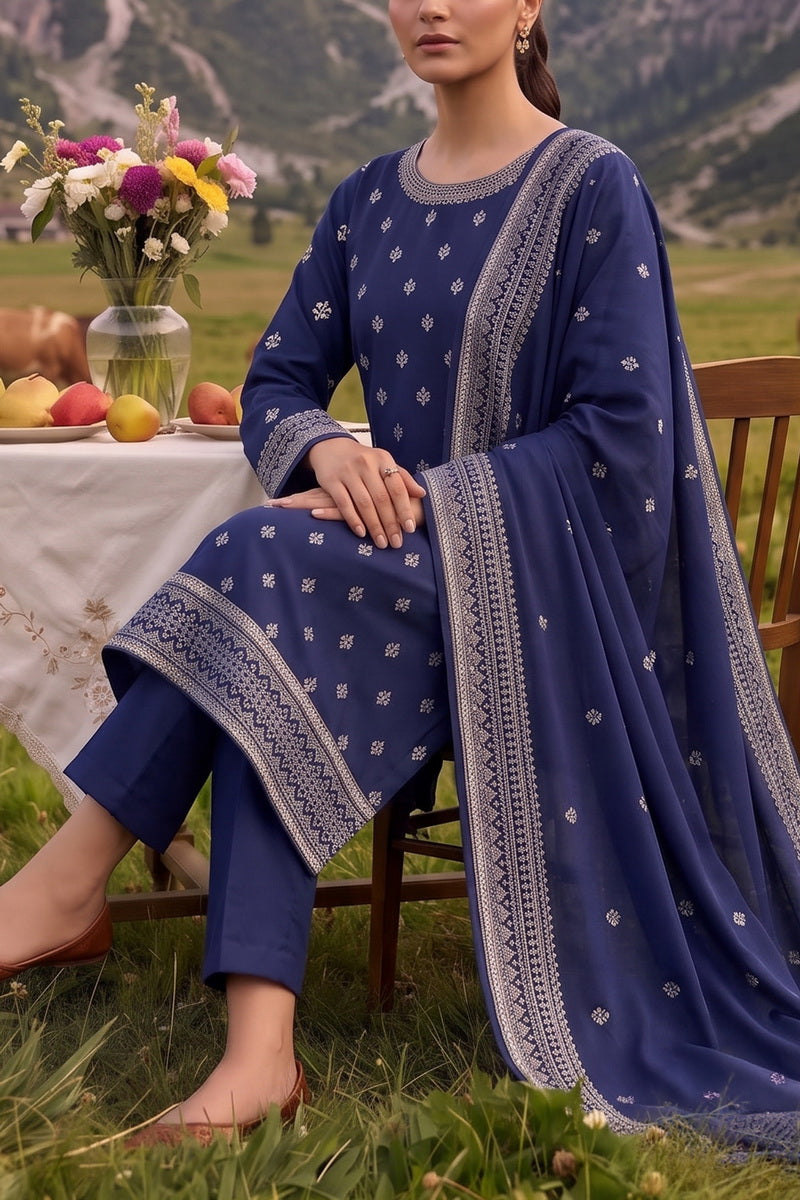 Miraas Unstitch Emb Khaddar D-694