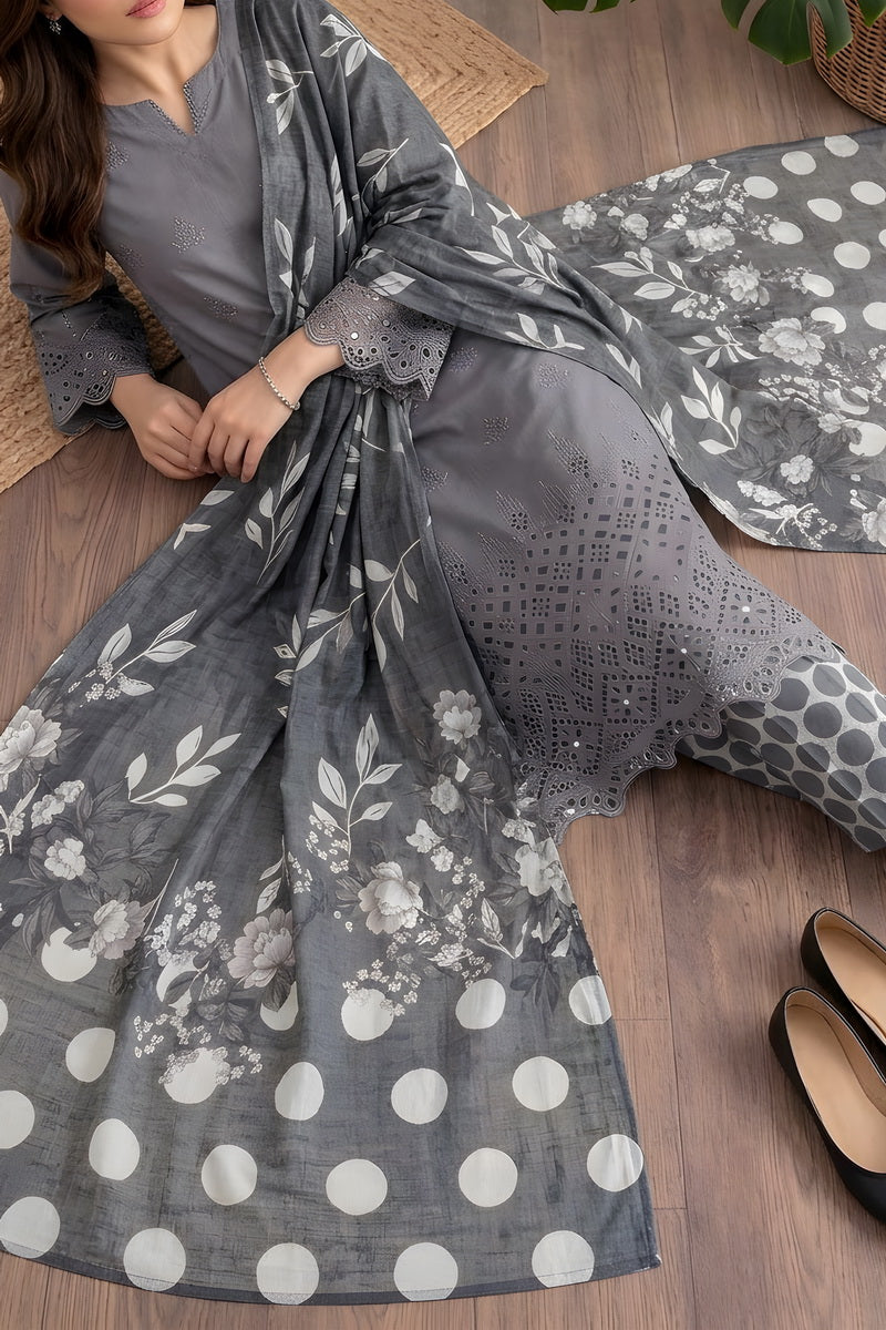 Sobia Waseem 3 PCS Unstitch Emb D-658