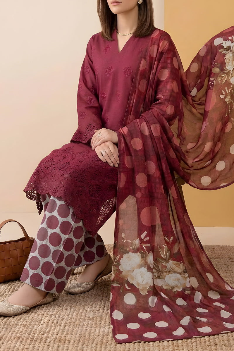 Sobia Waseem 3 PCS Unstitch Emb D-657