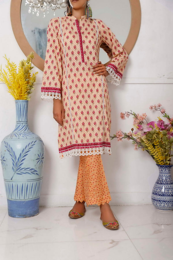 Daman 2 Piece 1405-B  Featuring print collection that truly depict an aura of sober assortment in just Rs 1150/-
