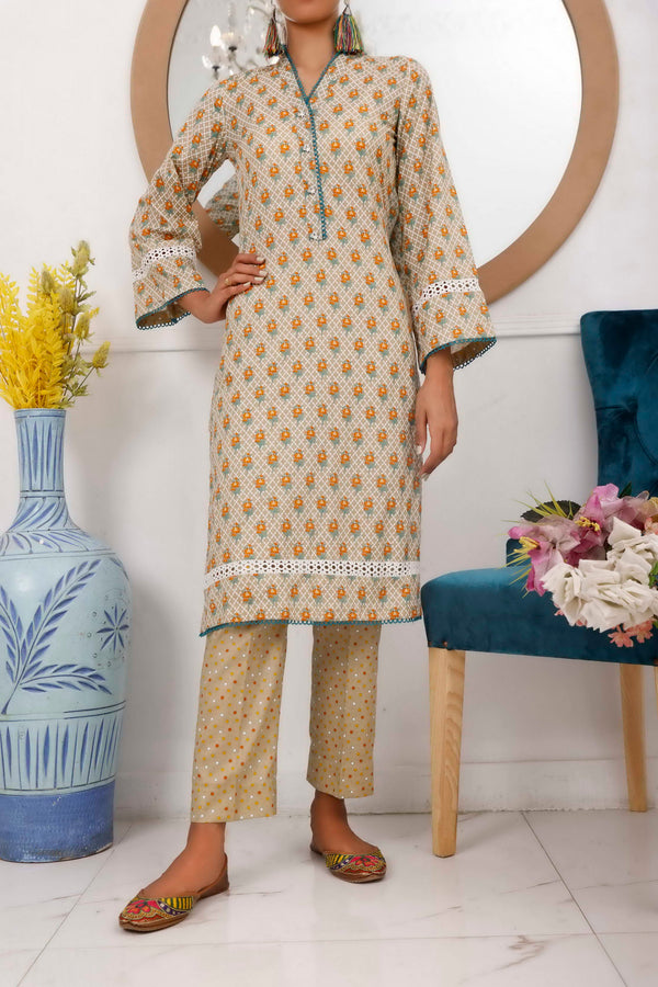 Daman 2 Piece 1405-C Featuring print collection that truly depict an aura of sober assortment in just Rs 1150/-