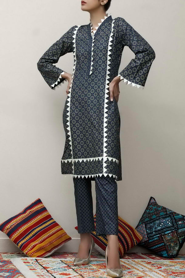 Daman 2 Piece 1410-C Featuring print collection that truly depict an aura of sober assortment in just Rs 1150/-